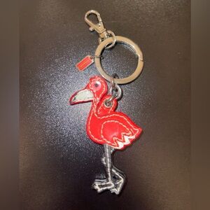 Coach Red Flamingo Keychain Fob Bag Charm